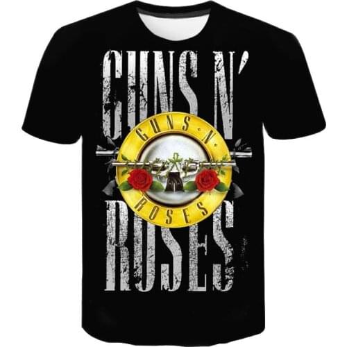T Shirt Guns N Roses Boy Girl Kids 3D Printed T-shirt Men Women Children Cool Tops Tee Music Hip Hop Fashion Casual Streetwear