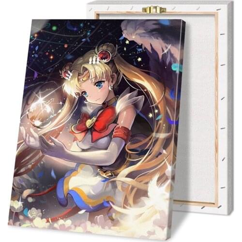 HD Home Decor Printing Anime Beautiful Girl Canvas Wall Art Oil Painting Living Room Decoration with Frame