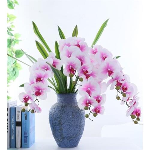 Artificial Butterfly Orchid Flowers Real Touch Orchids Fake Flowers Home Decor Fake Leaves Wedding Decoration Accessories