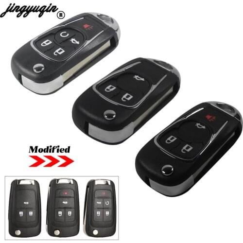 Jingyuqin For Chevrolet Cruze Epica Lova Camaro Impala Upgrade Styling 2/3/4/5 Buttons Folding Remote Car Key Case