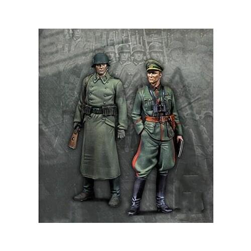 1/35 Uncolor Staff new WARRIORS 2 men toy Resin Model Miniature resin figure Unassembly Unpainted