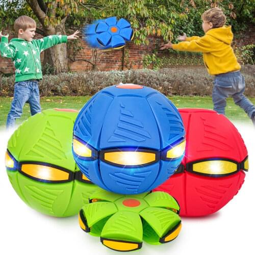 Flying UFO Flat Throw Disc Ball With LED Light Toy Kid Outdoor Garden Beach Game Childrens sports balls