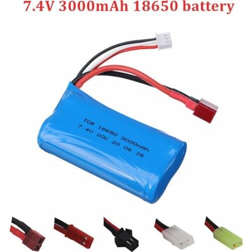 7.4V 3000mah lipo Battery 18650 2S T Plug for Q46 Wltoys 10428 /12428/12423 RC Car Spare Accessories 7.4V high capacity battery