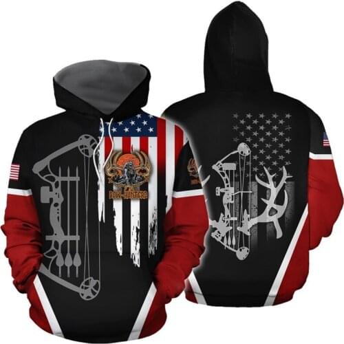 U.S. bow hunting 3D all print mens and womens casual beach Sweatshirt zipper Shirt New Hoodie