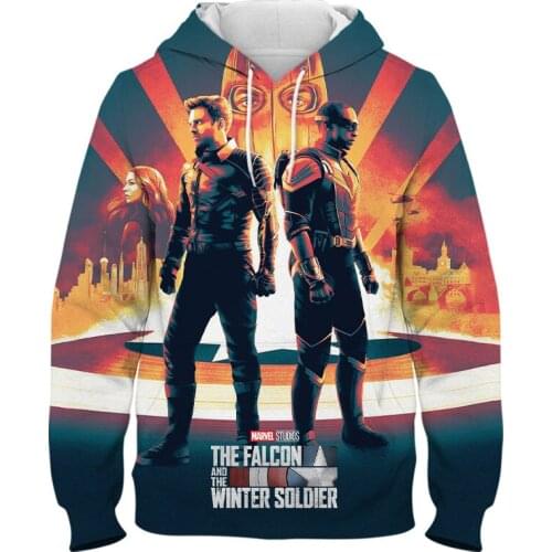 2021 New Falcon Winter Soldier Bucky Barnes Fans Wear Sweatshirts 3D Printed Hoodies Winter Soldier Up Sweatshirt for Movie Fans