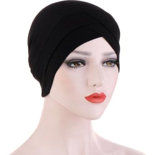 New Muslim Womens Stretchy Silky Turban Hat Headwrap Chemo Beanies Hat Bandana Scarf Hijab Cap Headwear