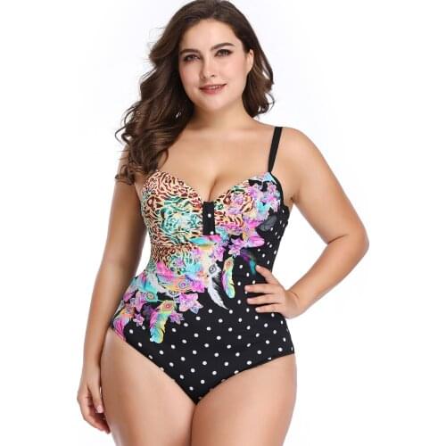 New One Piece Swimsuit Swimwear Women Nylon Sexy Printing Strip Steel Support Swimming Suit Bathing Suits Plus Size
