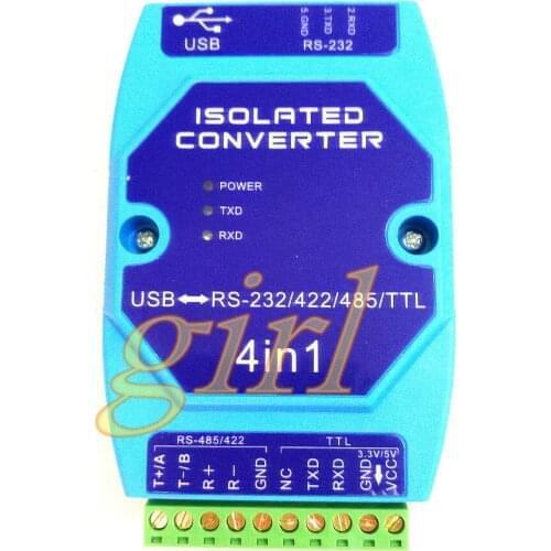 Optical isolation USB to rs485 422 232 interface industrial grade lightning protection USB to serial converter CH340/FT232