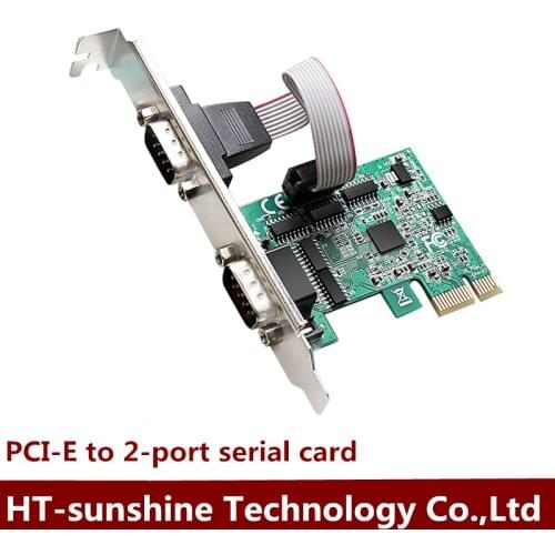 Native PCI-E to 2-port RS232 serial card pcie to COM 9-pin industrial control serial port expansion card AX99100 chip 1pcs