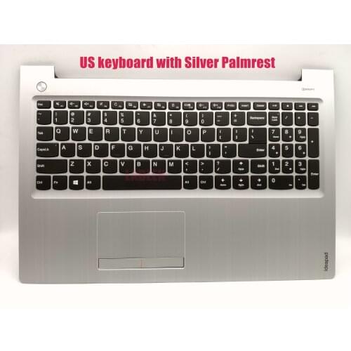 US Silver Palmrest keyboard for Lenovo ideapad 310-15IKB (Type 80TV) 5CB0M29194