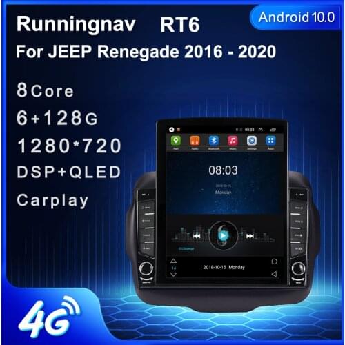 Runningnav For JEEP Renegade 2016 2017 2018 2019 2020 Tesla Type Android Car Radio Multimedia Video Player Navigation GPS