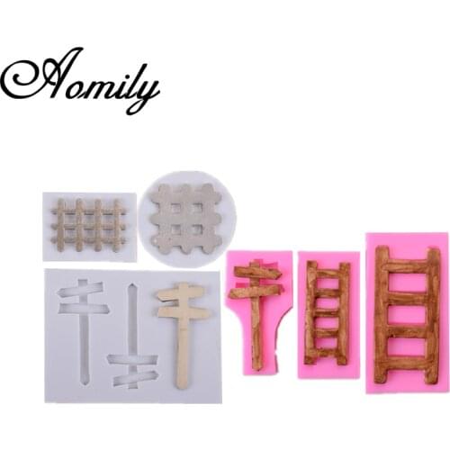 Aomily Street Sign Signage Ladder Fence Silicone Cake Mold Chocolate Bakeware Mold DIY Pastry Ice Block Soap Mould Baking Tools