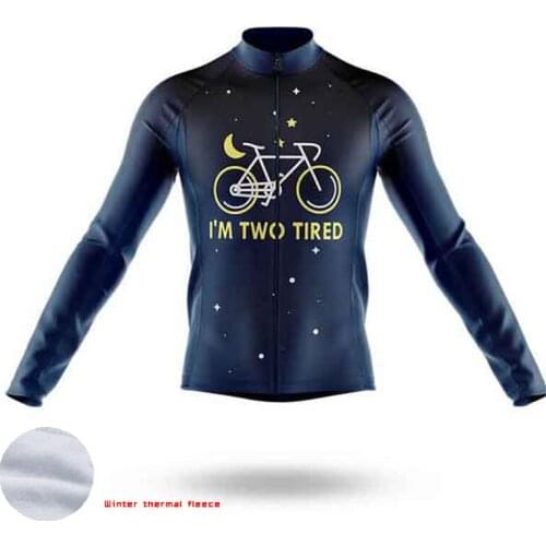 SPTGRVO 2020 Winter Fleece Cycling Jersey Man Long Sleeve Bike Wear Thermal Cycling Clothing Ropa Ciclismo Blue Bicycle Jersey