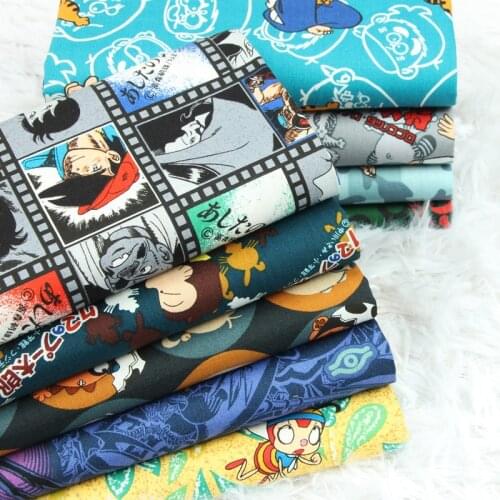 Half Meter High Density 100% Cotton Poplin Fabric Cartoon Anime Fruit print, Soft Close To Skin Garment Children Cloth