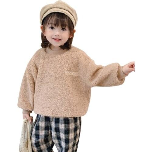 Warm Toddler Boys Girls Sweatshirts Autumn Winter Coat Sweater Baby Plus velvet thicken Outfit kids Warm clothes Cheap Promotion