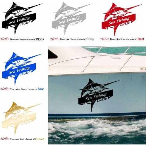 Sea Fishing Tackle Frase Swordfish Marlin Vinyl Stickers Decal Bucket Tackle Shop Fishhook Sticker Fish Tank Ship Box Decals