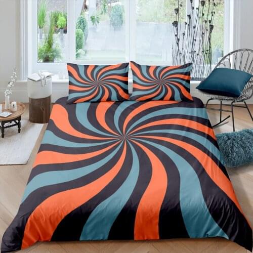 Geometry 3D Striped Vortex Printed Duvet Cover Pillowcase Bedding Set Soft Single Twin Double Queen King Home Textiles 2/3 Pcs