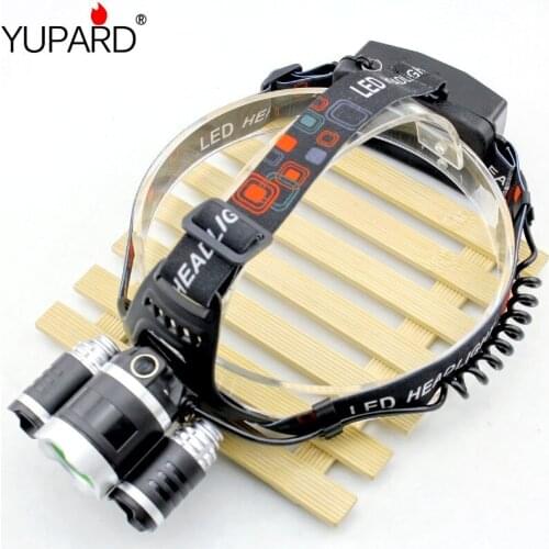 YUPARD 3x CREE XM-L2 T6 LED Rechargeable Headlamp 4 Mode for bike light outdoor Lighting USB Power bank