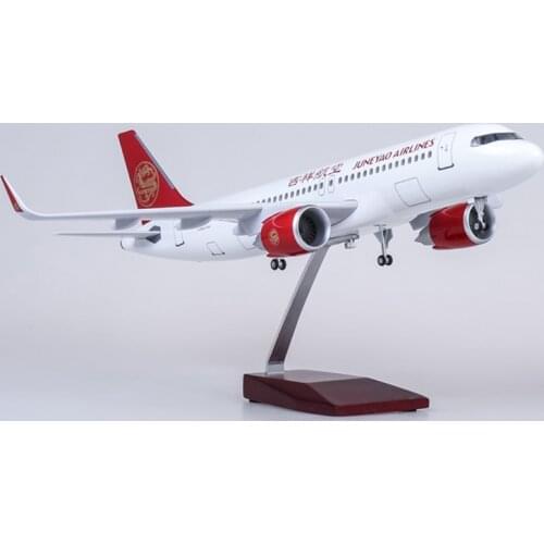 1/80 Scale 47CM Airplane Airbus A320 NEO JUNYAO Airline Model LED Light & Wheel Landing Gear Diecast Resin Collection exhibition