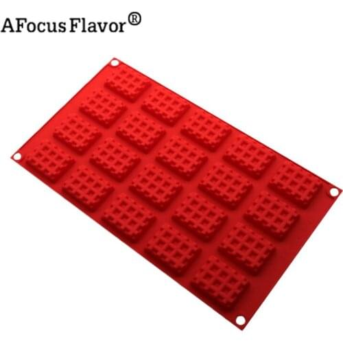 1 Pc Silicone Mold Cookie Cutters 20 Holes Mini Muffin Rectangular Biscuit Box Cake Decorated Chocolate Chip Cookies Baking