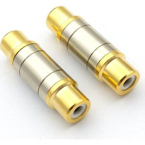 2pcs copper RCA Female to Female Audio Video ADAPTER CONNECTOR