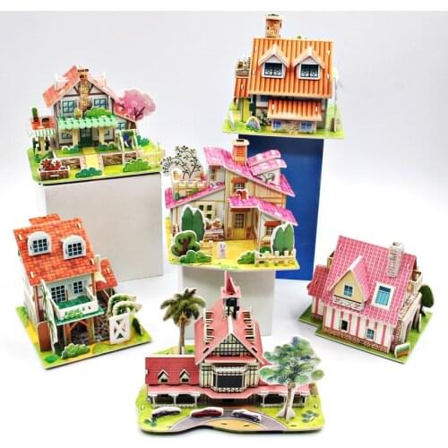 Paper 3D Jigsaw Puzzle Toy White Card Handmade House Assembly Model Kit Desk Decoration Childrens Parent Child Educational Toys