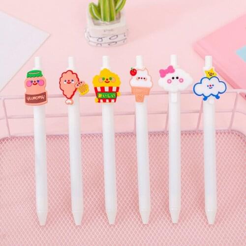 50PCS Creative Cartoon Yogurt Fried Chicken Patch Large Capacity Gel Pen Black Student Stationery Office Accessories