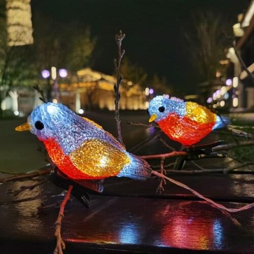 1 Set of Acrylic Bird LED String Light Home Yard Garden Landscape Lamp Outdoor Decorations