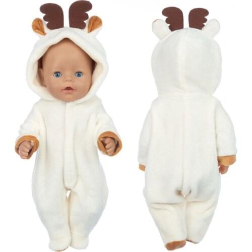 White Warm Suit+Shoes Doll Clothes Fit 17 inch 43cm Doll Clothes Born Baby Suit For Baby Birthday Fistival Gift