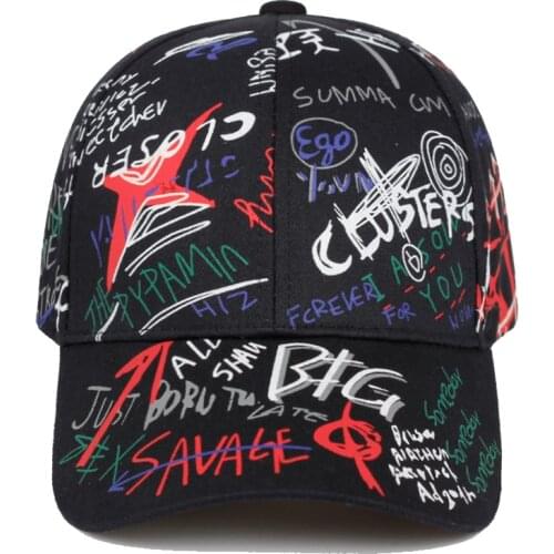 2019 new letter graffiti printing baseball cap men and women cotton casual sun hat hip hop fashion outdoor sun caps dad hats