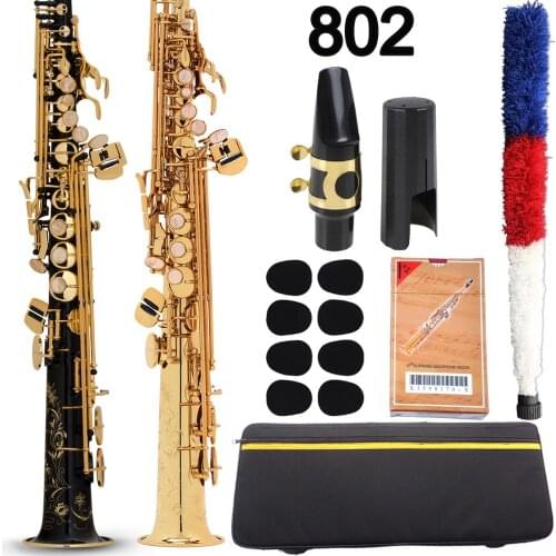 Brand MFC Soprano Saxophone 802 Black Lacquer B-flat Soprano Sax 80II With Case Mouthpiece Reeds Neck