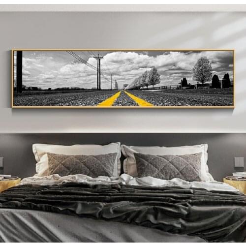 Black Yellow City Street Landscape Canvas Prints Posters Yellow Car Road Wall Art Canvas Paintings for Living Room Home Decor