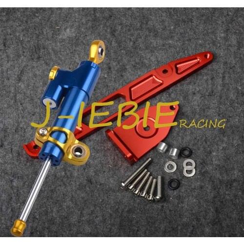 CNC Steering Damper Stabilizer and Red Bracket Mounting For Yamaha XJR1300 2002-2015 2003 2005 2009 2010 2011 2013 2014