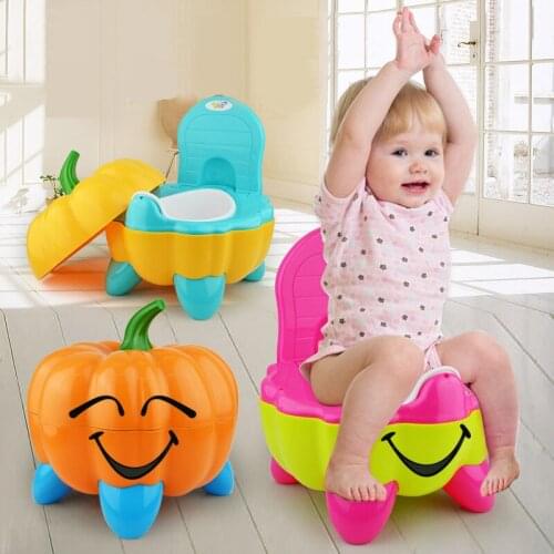 Baby Potty Toilet Seat Cartoon Pumpkin Plastic Pot Portable Car Potty Chair Training Pan Toilet Bedpan Urinal Childrens Toilet