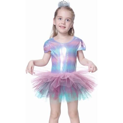 Children Girl Tutu Dress Clothes 2-8T Girls Party Dance Dress Ballet Costume Princess Dress Rainbow Performance Clothing