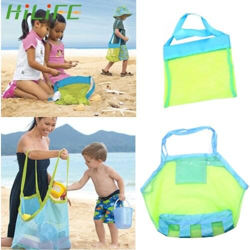 HILIFE Home Mesh Laundry Pouch Beach Mesh Sand Toy Bag Multifunction Large Capacity Bag Kid Portable Beach Storage Bag S/L
