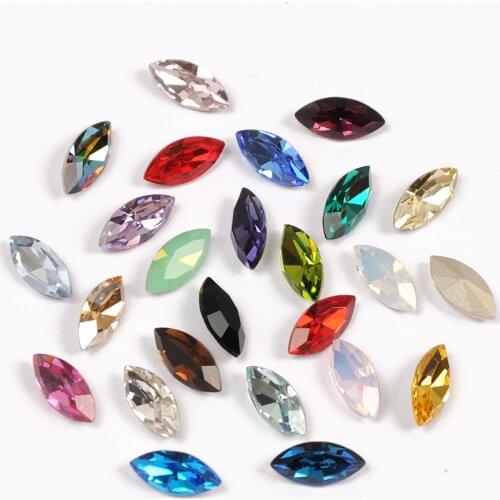 K9 Mix Crystal Navette glass stone pointedback No Claw sew on crystal rhinestone jewels Strass for Garment Accessories