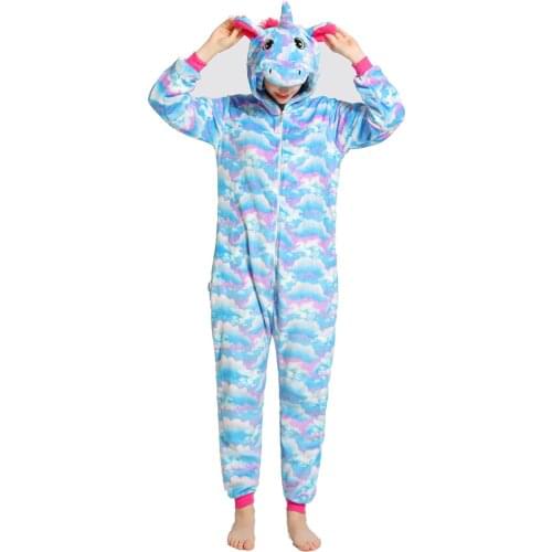 Adult and Kids Unicorn Onesies Cute Cartoon Sleepwear Flannel Animal Cosplay Onesie Stitch Panda Bear Pajamas Men Women