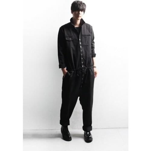 Fashion brand mens new personalized long sleeve Jumpsuit overalls Jumpsuit youth fashion mens pants