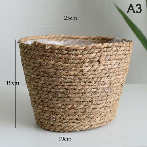 Handmade Woven Flower Basket Storage Container Garden Plant Flowerpot Home Decor made of naturally material