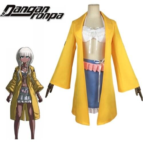 Anime Danganronpa Angie Yonaga Cosplay Costumes Top Skirt Accessories Uniform Full Sets Women Men Halloween Carnival Party