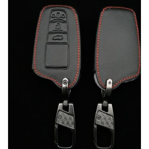Remote Leather Car Key Cover For Toyota Chr C-Hr Land Cruiser 200 Avensis Auris Corolla Rav4 Prius Prado Camry Crown Yaris Shell