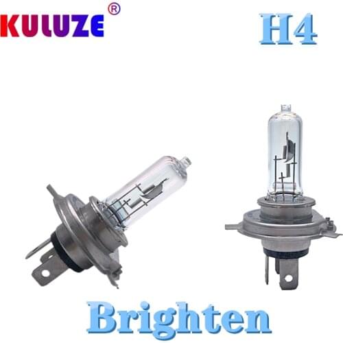 KULUZE 2 Pcs 12V60/55W Brightening Type P43t H4 Car Quartz Halogen Automobile Headlamp Bulb Motorcycle Headlamp