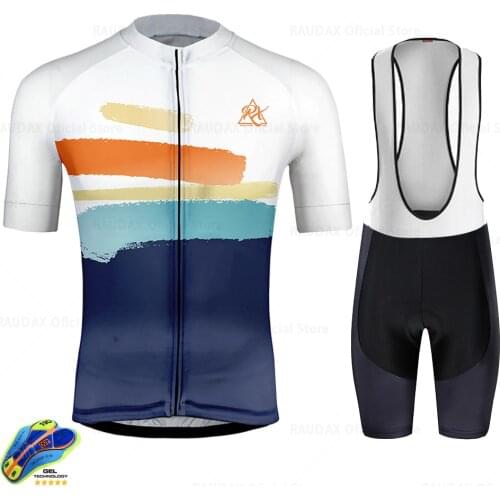 Raudax 2021 Summer Pro Cycling Clothing Maillot Ciclismo Multicolor Short Sleeve Cycling Jersey Mtb Bike Team Uniforme of Men
