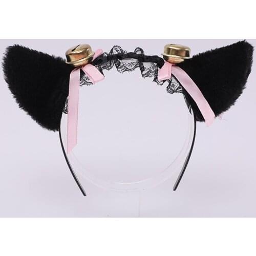Anime Girl Women Children Cute Big Bell Fox Cat Ears Cosplay Props Lolita Makeup Party Ball Halloween Accessories