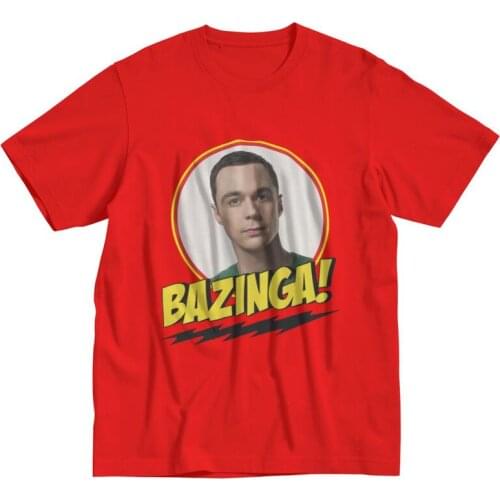 Mens The Big Bang Theory T Shirts Short Sleeved Cotton Tshirt Streetwear T-shirt Graphic Bazinga Sheldon Cooper Geek TBBT Tees