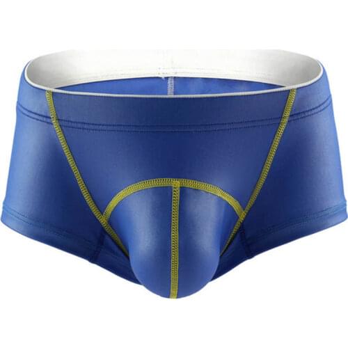 Faux Leather Underwear Mens Wet look Boxer Shorts Trunks Solid Color Males Underwear Lingerie U Bulge Pouch Boxershorts Bottoms