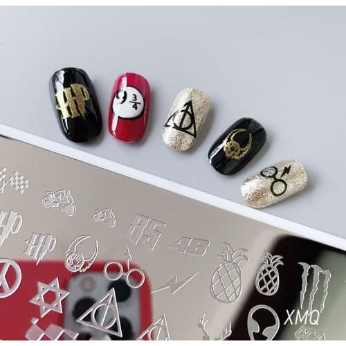 XMQ Steel Nail Art Stamping Plates Template Lace Image Plate Leopard Print Eyes Nail Printing Tools 6*12cm