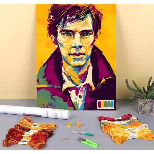 Doodles Printed Fabric 11CT Cross-Stitch Set Embroidery DMC Threads Hobby Handiwork Knitting Sewing Wholesale Different Decor