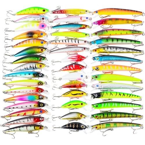 Anti-Corrosion Bionic 43 PCS/Lot Plastic Fishing Mixed Lure Sets Artificial Professional Freshwater Fishing Lure Hard Bait Sets
